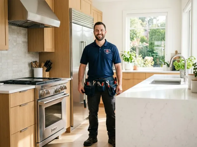 Appliance Repair Hero technician in a Acampo, CA kitchen after an appliance repair